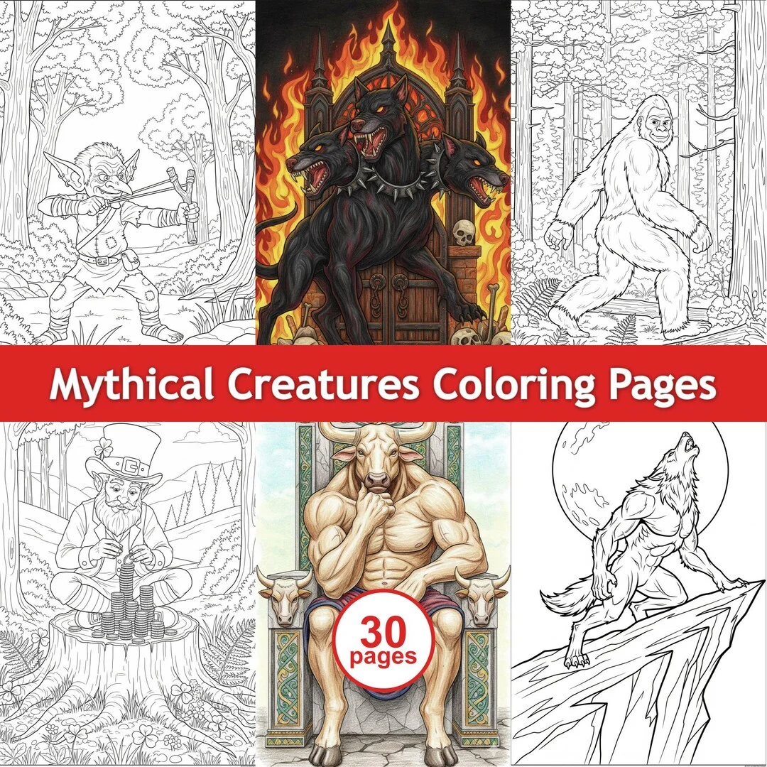 Thumbnail 1 for Mythical Creatures Coloring Pages PDF